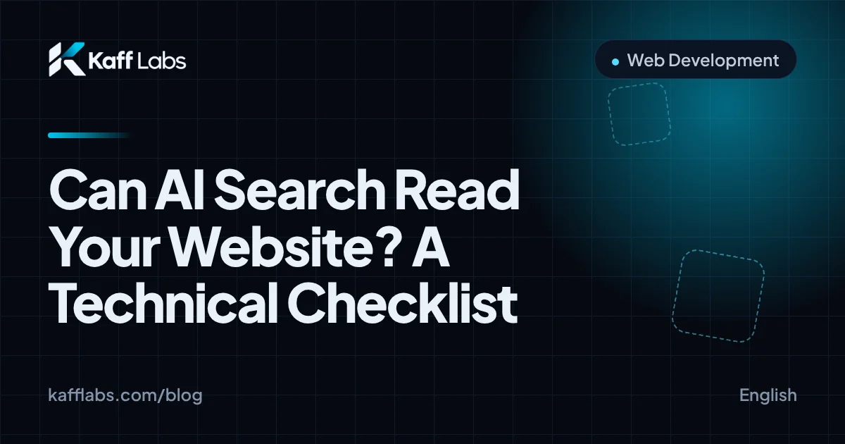 Cover: Can AI Search Read Your Website? A Technical Checklist